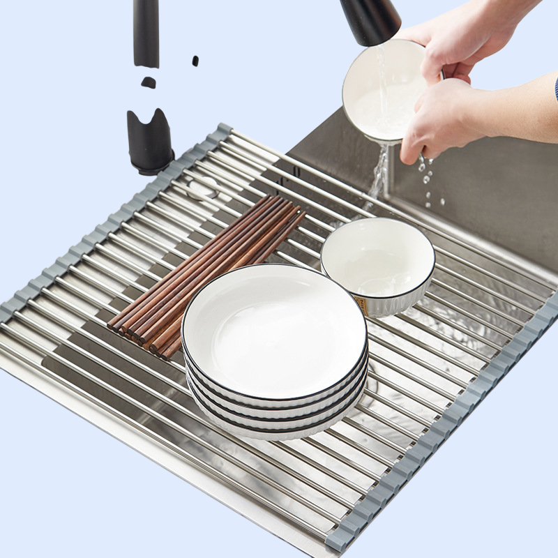 주방 싱크대 접이식 물빠짐 선반 수납 선반