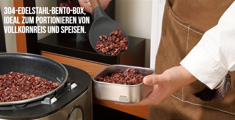 Rostfreie Brotdose aus hochwertigem Edelstahl