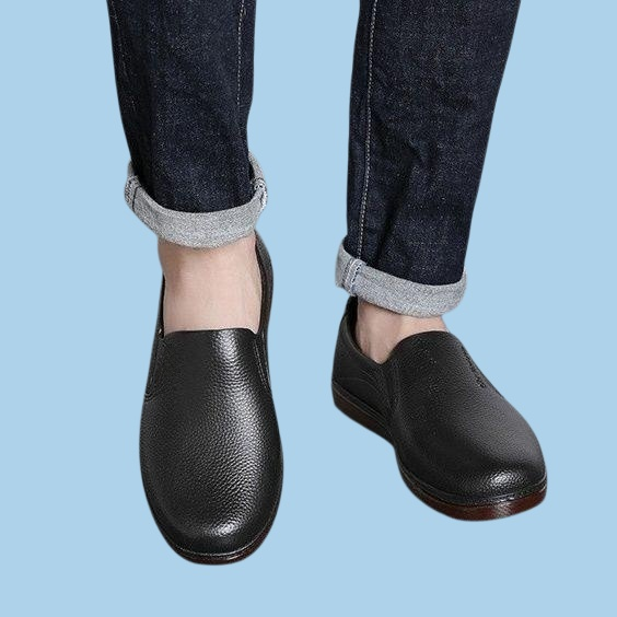 Bull tendon sole anti slip men's leather shoes