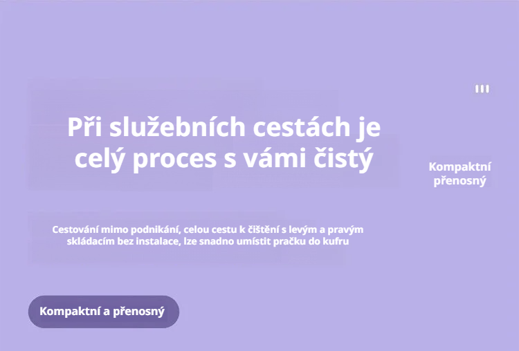 Mini pračka během praní prádla