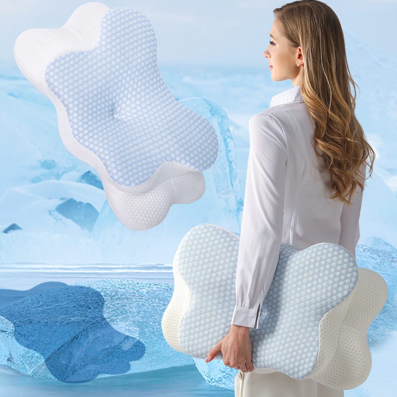 蝶形枕夏の涼感を厚くします首を保護する枕睡眠枕