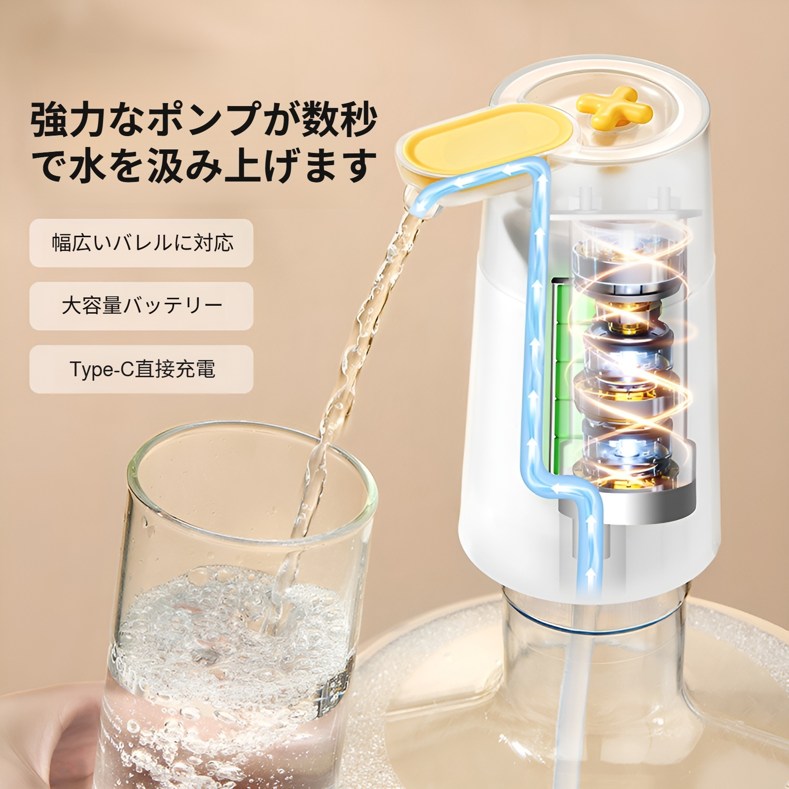 家庭用バードポンプボトルウォーター家庭用ワイヤレス電動ミネラルウォーターディスペンサー自動排水充電式ウォータープレス