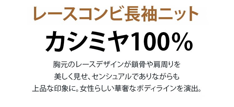 レースコンビ長袖ニット全体画像