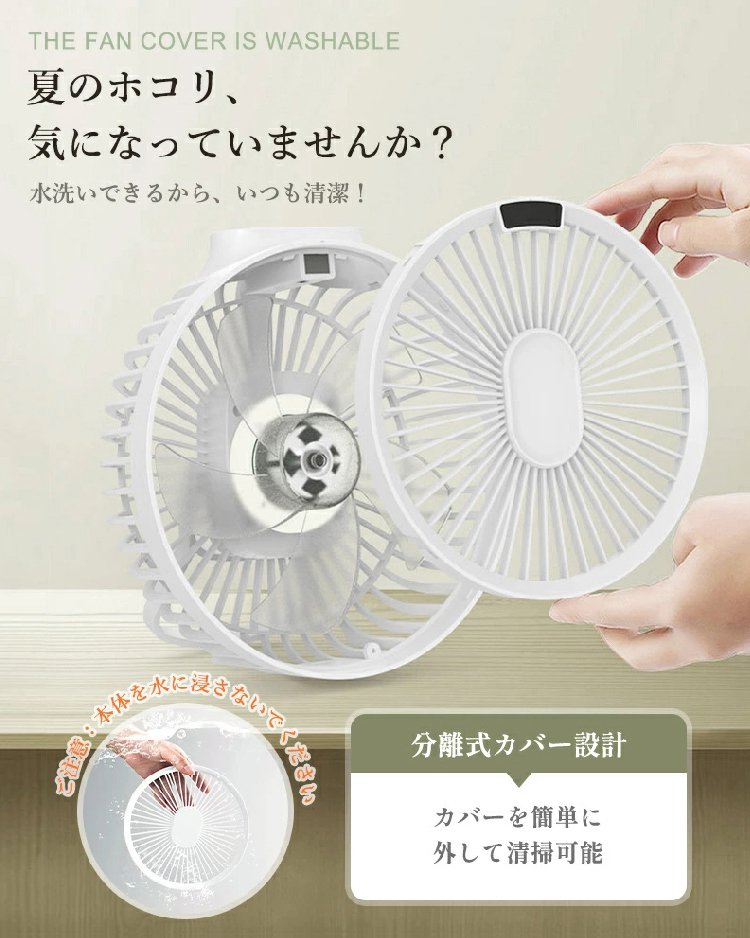 【TikTokで話題沸騰！】車載・多機能マルチミニ扇風機 — 圧倒的強風（マグネット磁気リモコン・LEDライト付き・Type-C充電式）車内・キッチン・アウトドアの熱中症対策に！