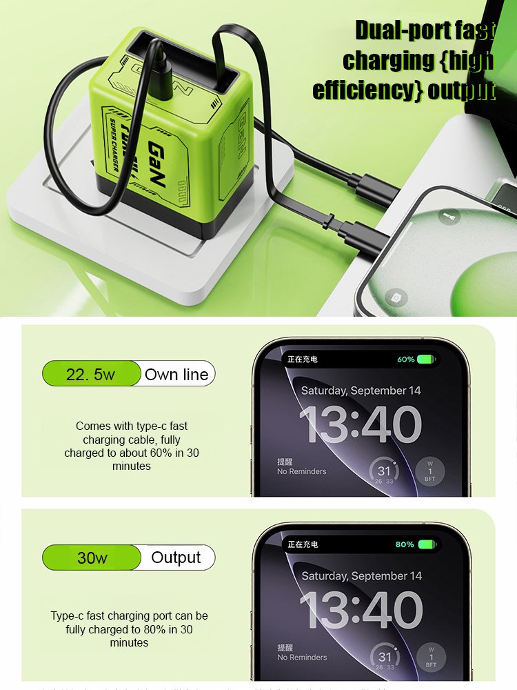 Comes with retractable data cable and plug for fast charging