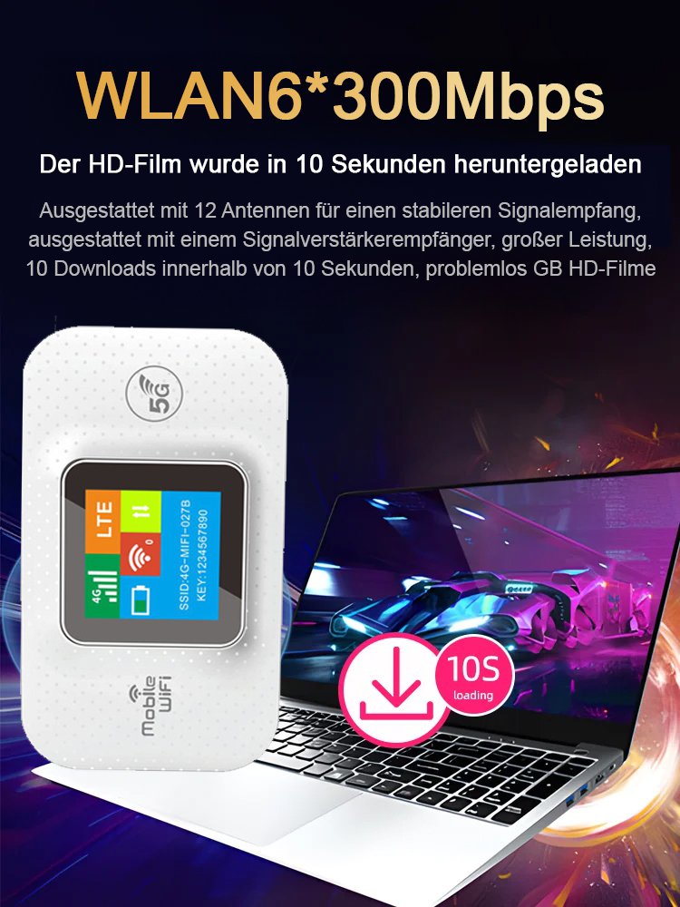 TypC Schnittstelle Farbbildschirm drahtloser wifi tragbarer Router für unterwegs