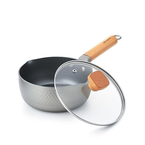 SENSARTE 雪平鍋 18cm 片手鍋 IH対応 ガス対応 オール熱源対応 焦げ付きにくい ソースパン ミルクパン シルバー