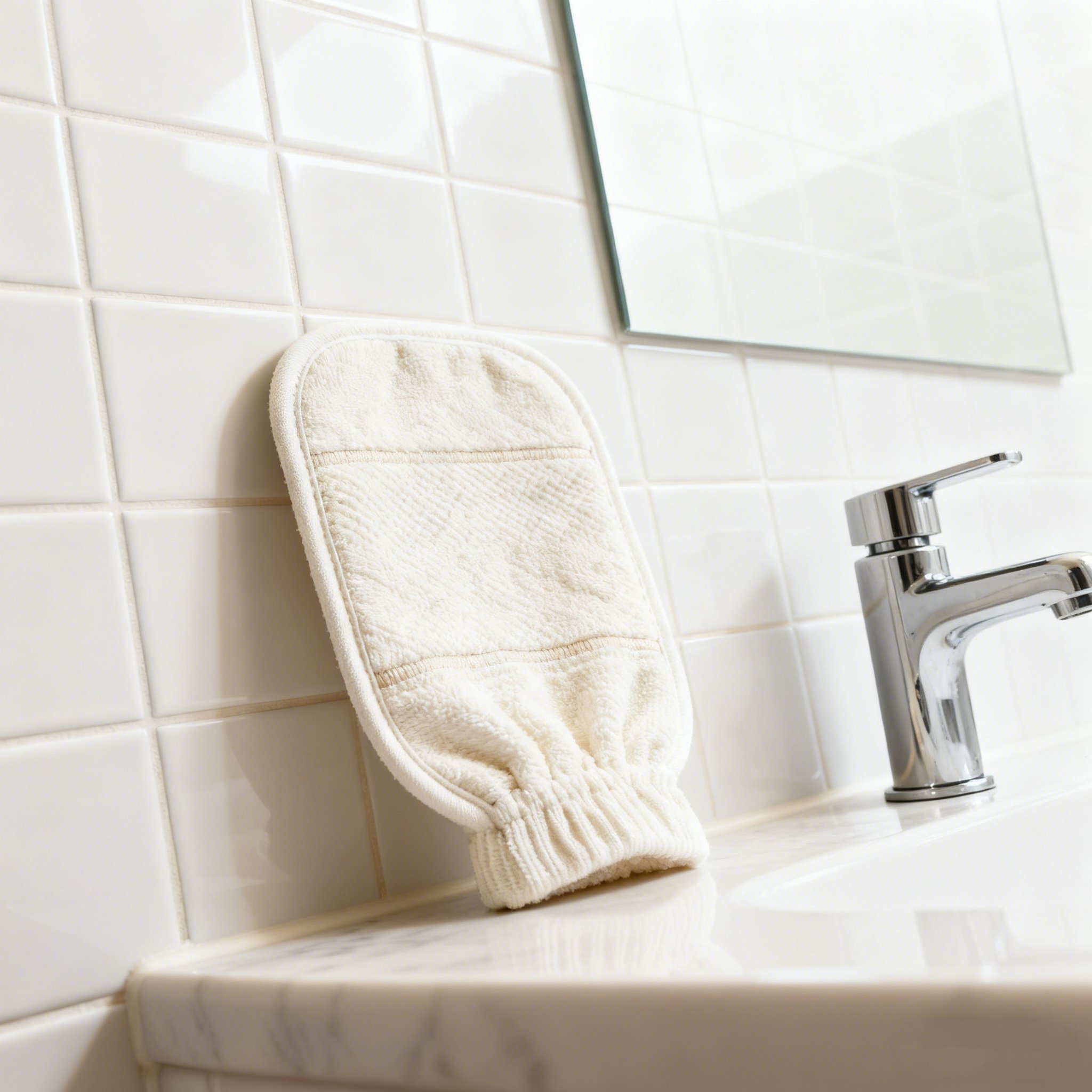 부드러운 소재의 목욕 때수건