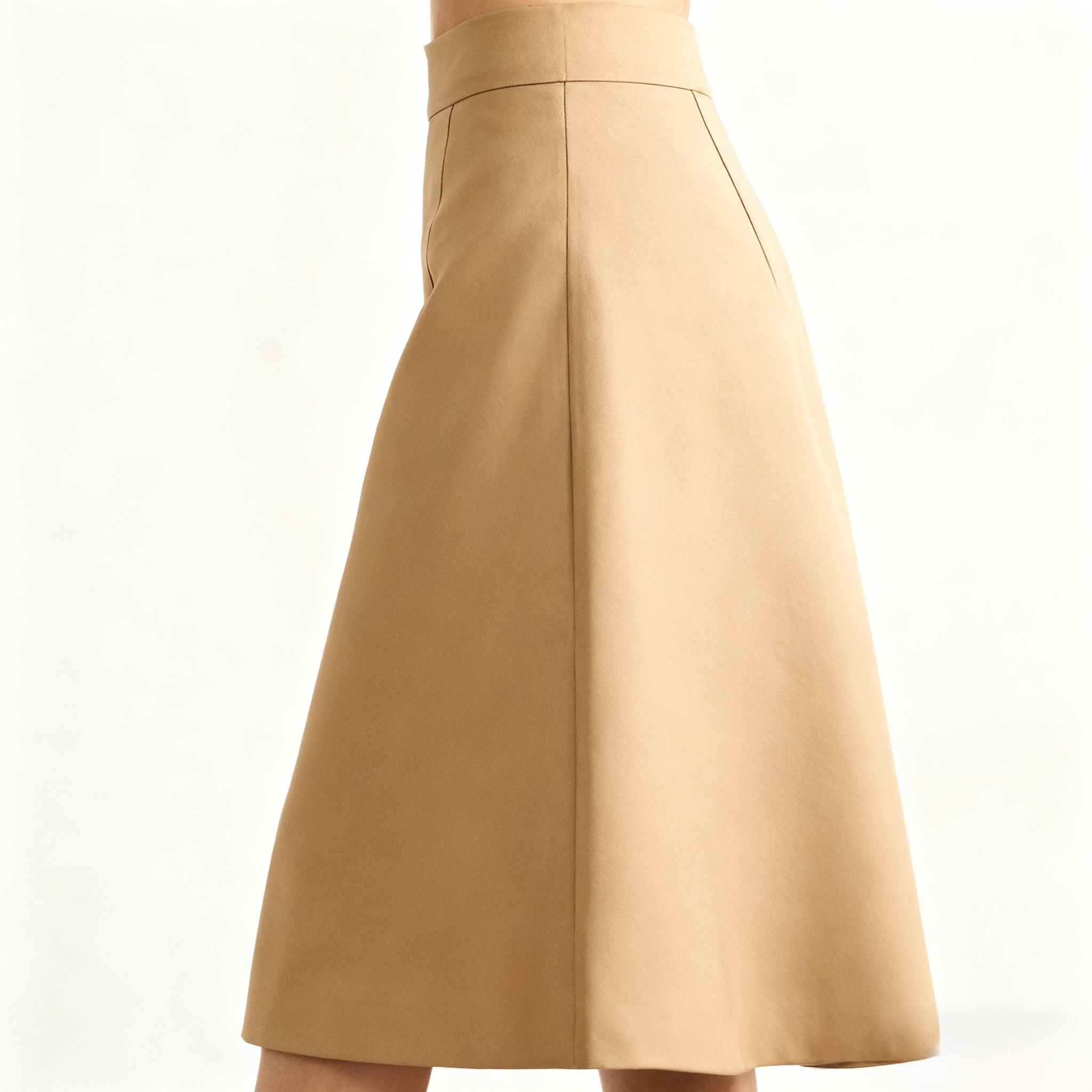  Eleganter beiger Midirock 