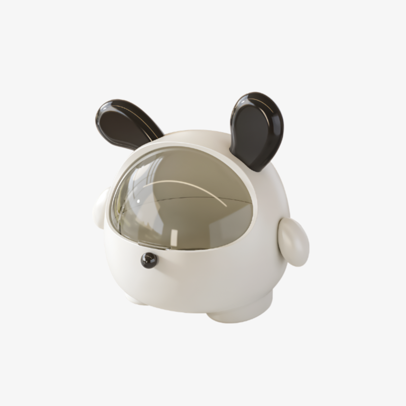 テーブル上の整理整頓に便利な蓋付きゴミ箱