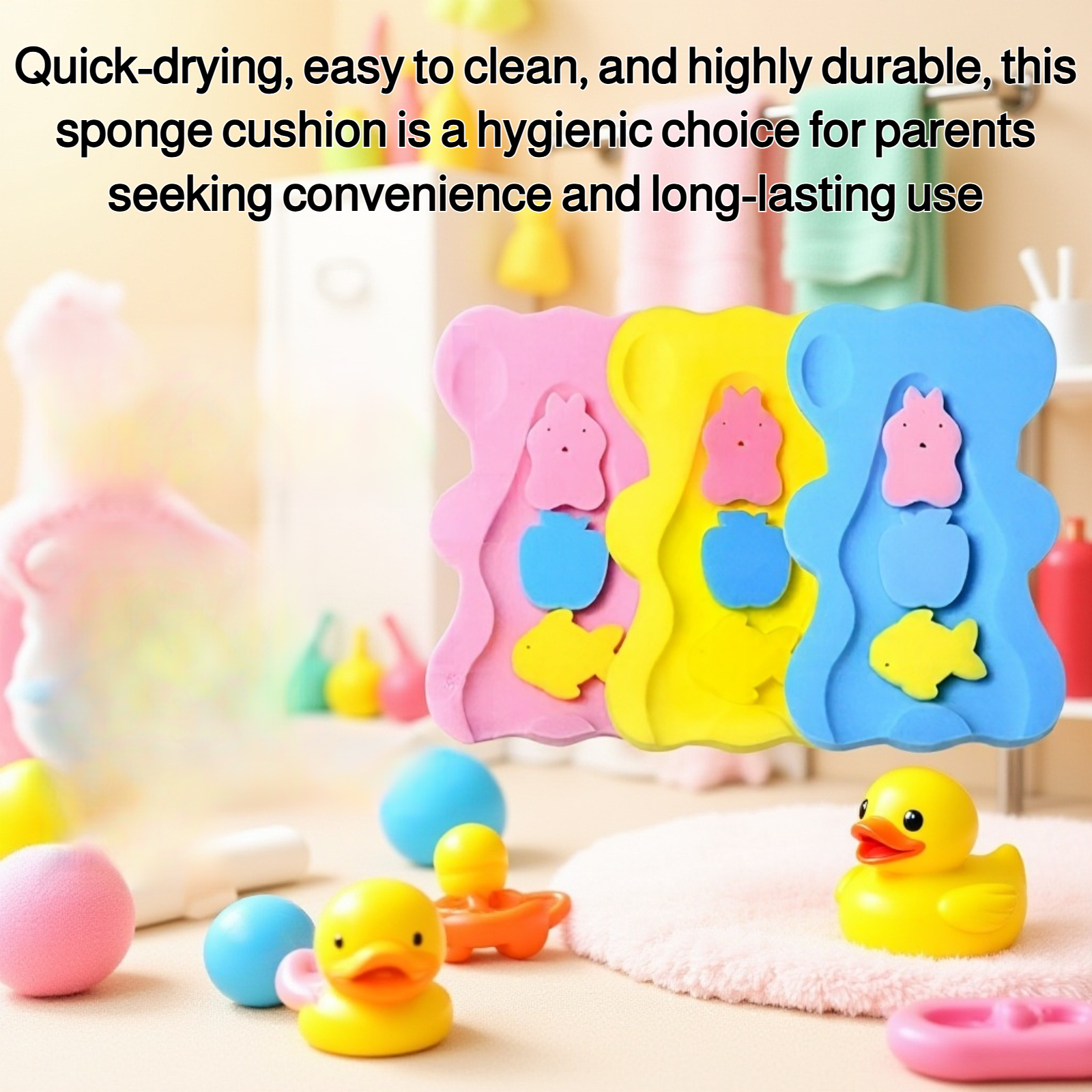 Thick sponge cushion for baby bathtub