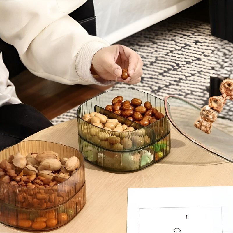 リビングルーム ライト ラグジュアリー コンパートメント オーガナイザー マルチレイヤードライフルーツプレートキャンディボックス クリームゴールデンラビットコーヒーテーブルオーガナイザー