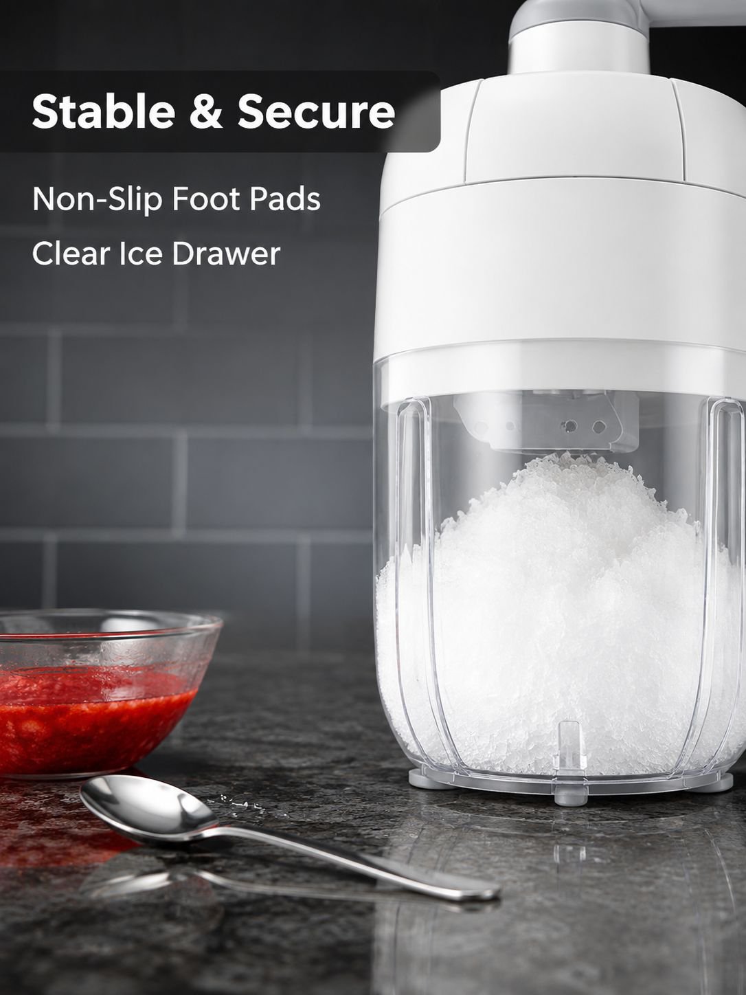 Home Shaved Ice Machine Ice Box Home Home Sealed Ice Without Spilling NonSlip Foot Pads