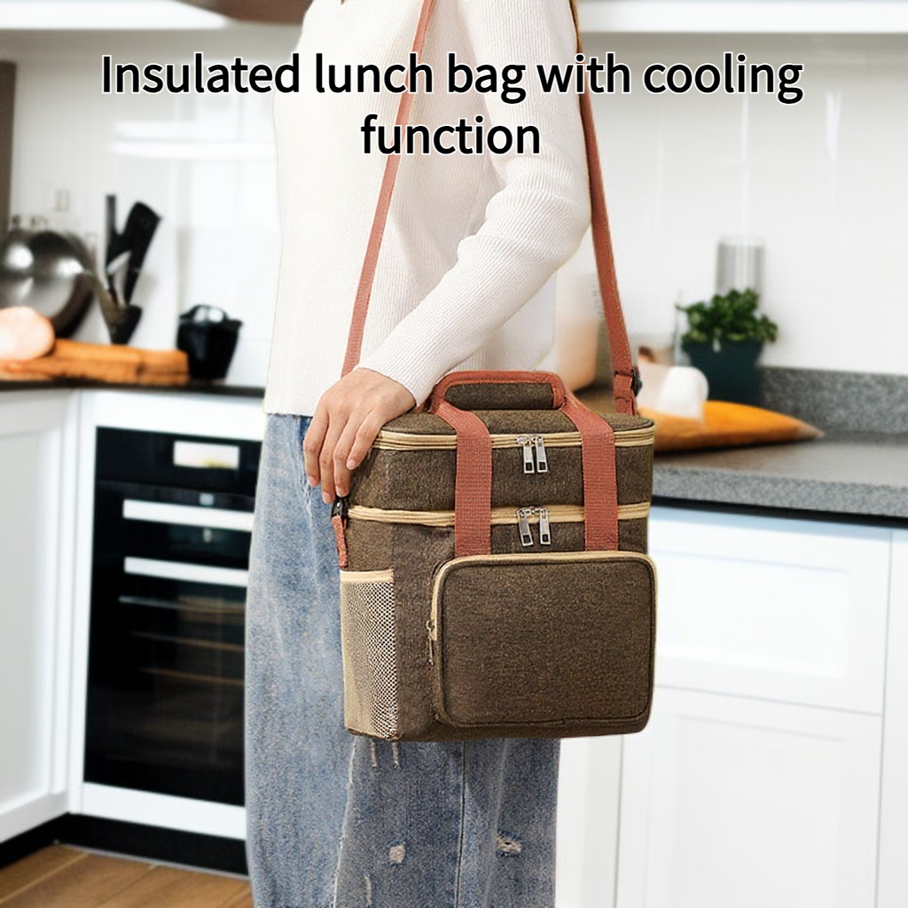 Expandable double-layer refrigerated lunch box