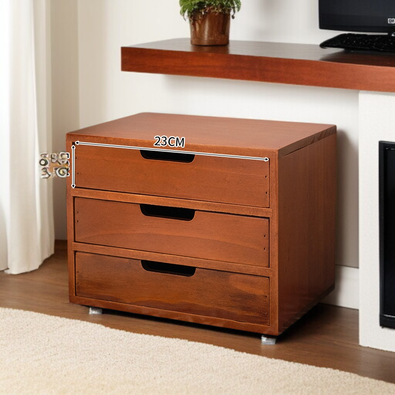 우드 소재의 화장품 정리용 사물함