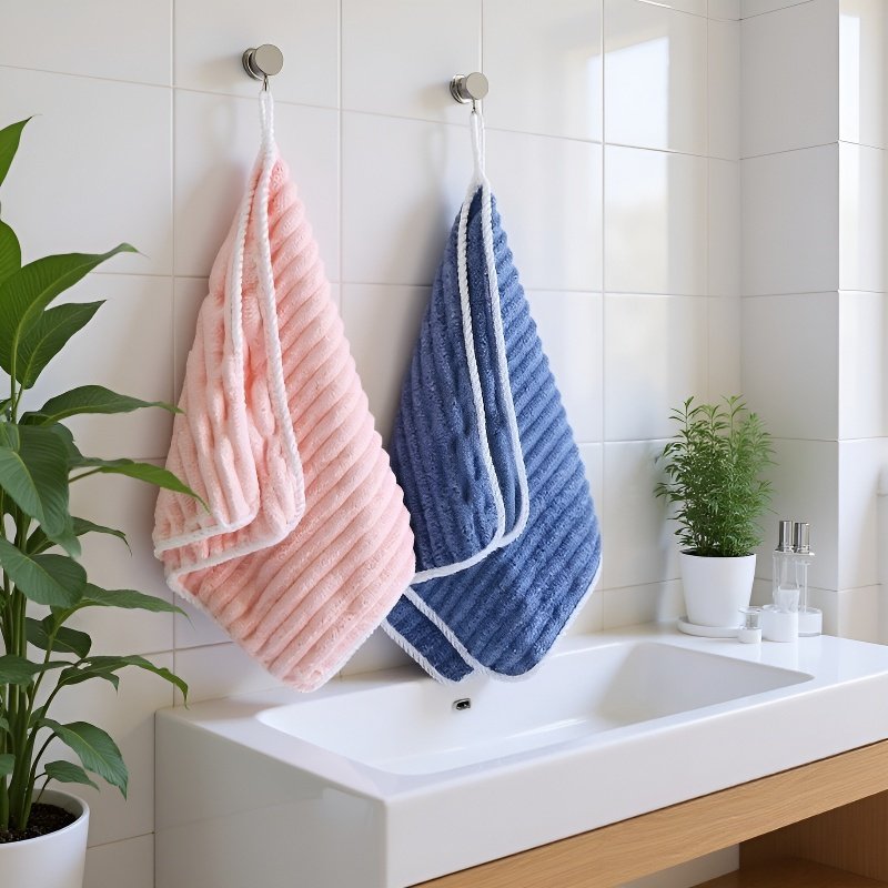 부드럽고 두꺼운 코랄 플리스 타월, 흡수력 뛰어나고 털 빠지지 않는 가정용 타월