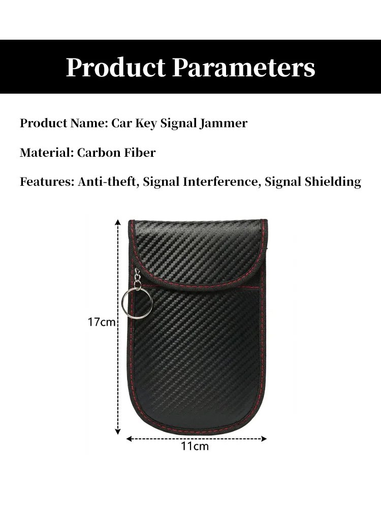Carbon Fiber Car Key Signal Blocker Box - Anti-Theft Protection