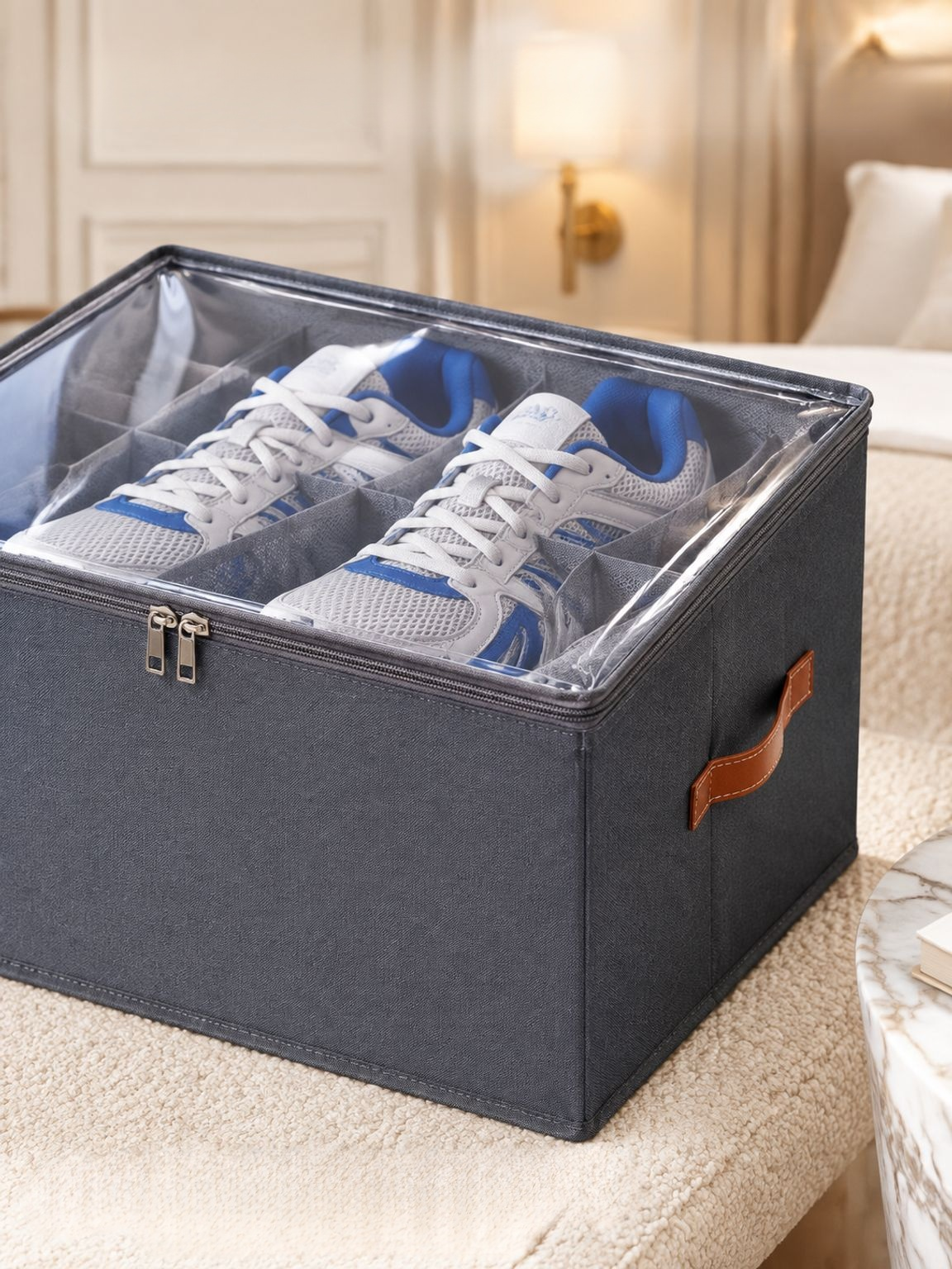 Transparante schoenen opbergbox voor stofvrije schoenenopslag