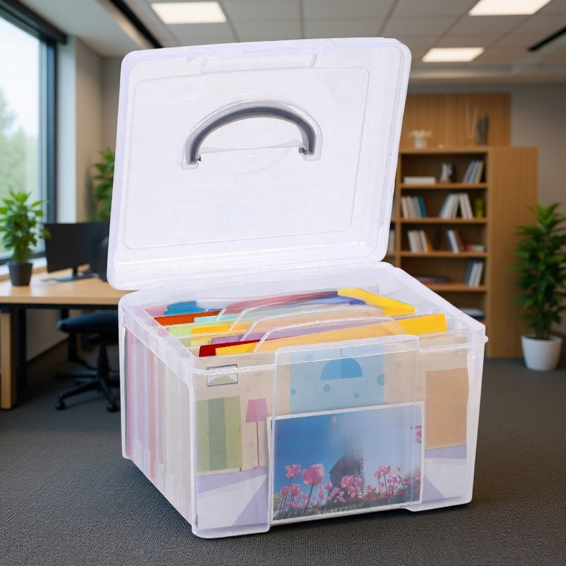 صندوق تخزين بلاستيكي شفاف