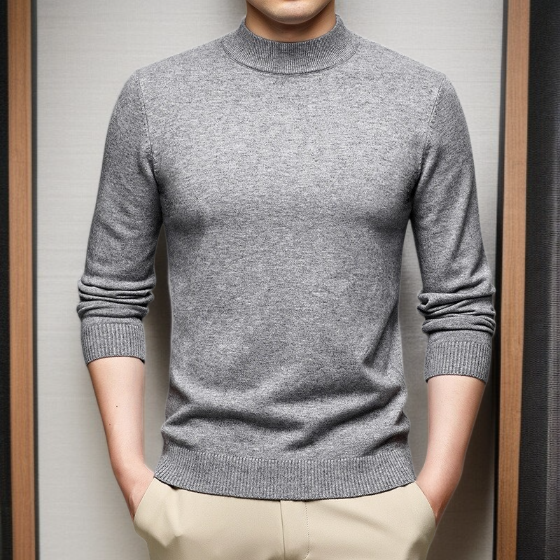 단색 슬림핏 스웨터