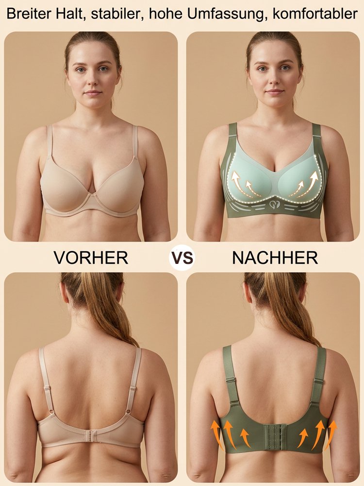 TÜV-Zertifizierter Biomechanik Entlastungs-BH | Ohne Bügel | Optisch 5kg schlanker