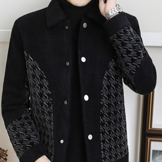 남자 주니어 겨울 기모 도톰 재킷 숏 겨울 칼라 재킷 성숙 겨울 모직 코트