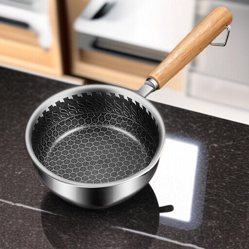 Specjalna nieprzywierająca patelnia do smażenia z osłoną przeciwbryzgową do kuchenek indukcyjnych