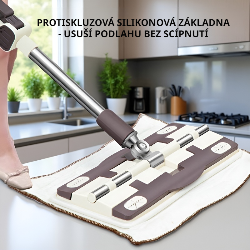 Roztažitelný plochý mop na podlahu, vhodný pro suché i mokré čištění