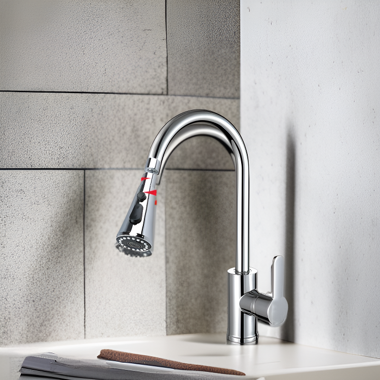360° Swivel Pull-Out Kitchen Faucet Replacement Sprayer, Anti-Splash Booster Nozzle