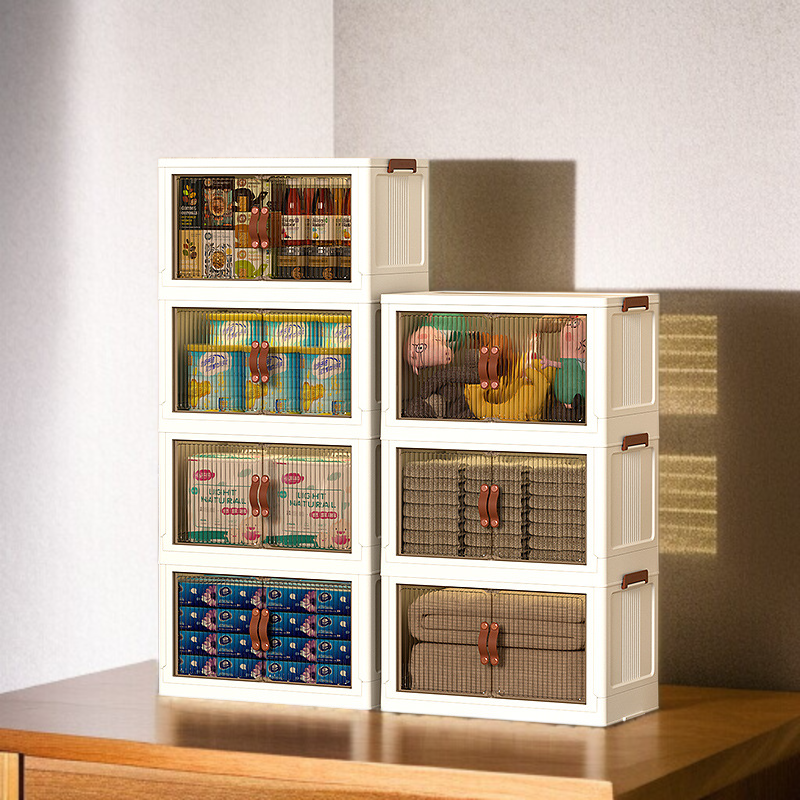 가정용 투명 플라스틱 수납함 옷장 수납함 접이식 수납장 옷 이불 장난감 수납함