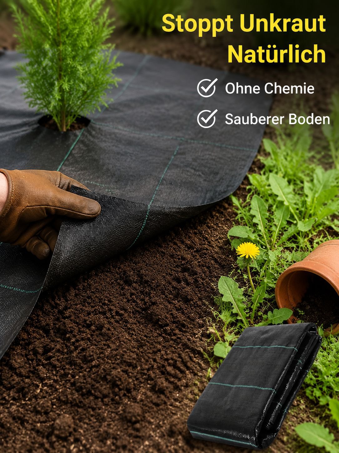 Unkrautunterdrückendes Gewebe für Obstbäume