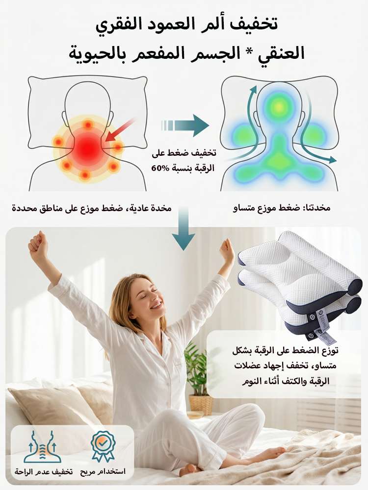 مخدة ميموري فوم مرنة مريحة (حماية الرقبة ومنع الشخير فورا)
