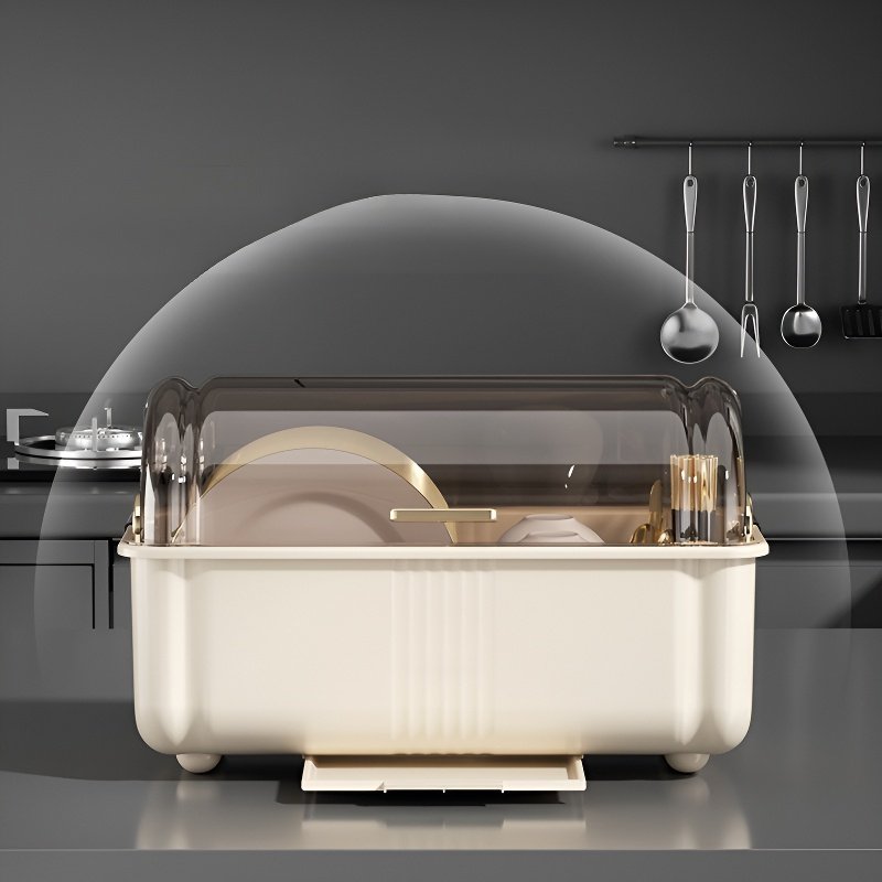 กล่องเก็บชามและจานในครัว