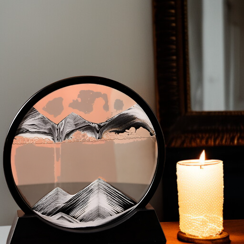  لوحة رملية ديكور للصالون، ساعة رملية، لوحة فنية متحركة، تزيين المنزل