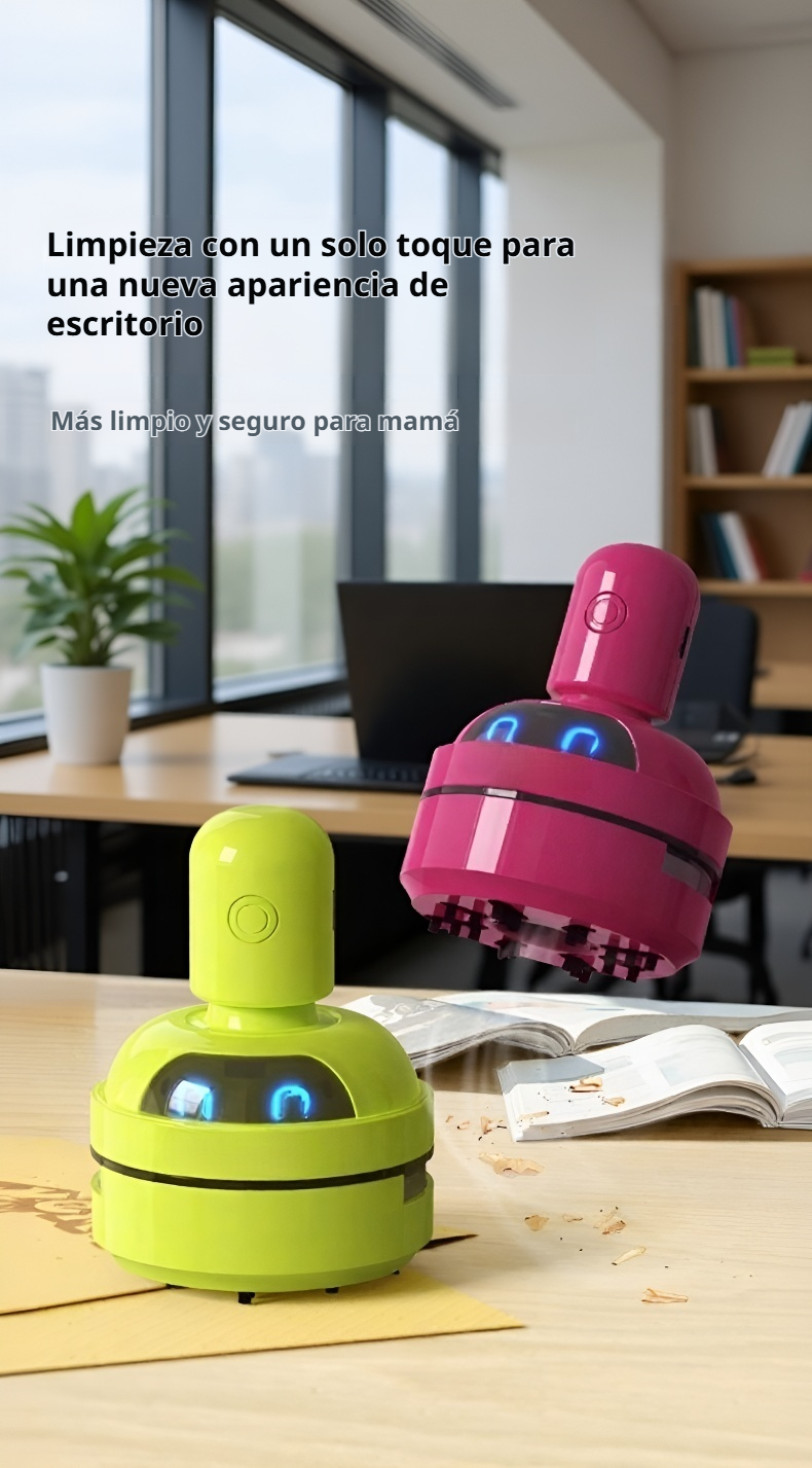 Aspiradora de Escritorio Mini Cartoon inalámbrica sobre escritorio