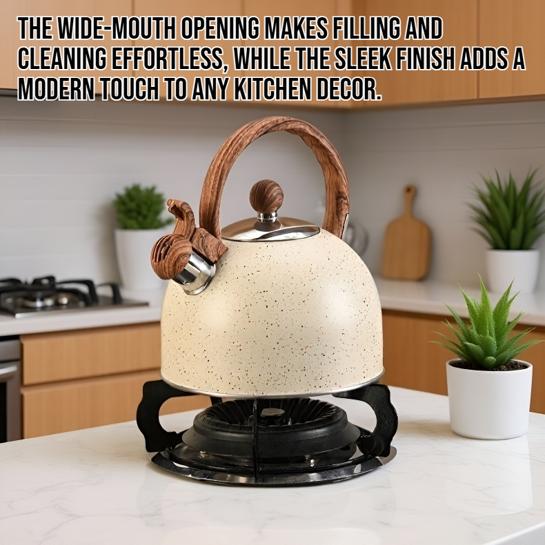 Large capacity stainless steel household kettle on kitchen counter