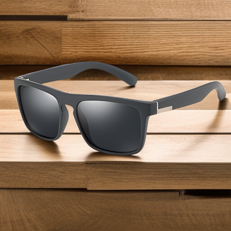 Herren-Polarisationsbrille mit elastischem PC-Rahmen und irisierender Folie