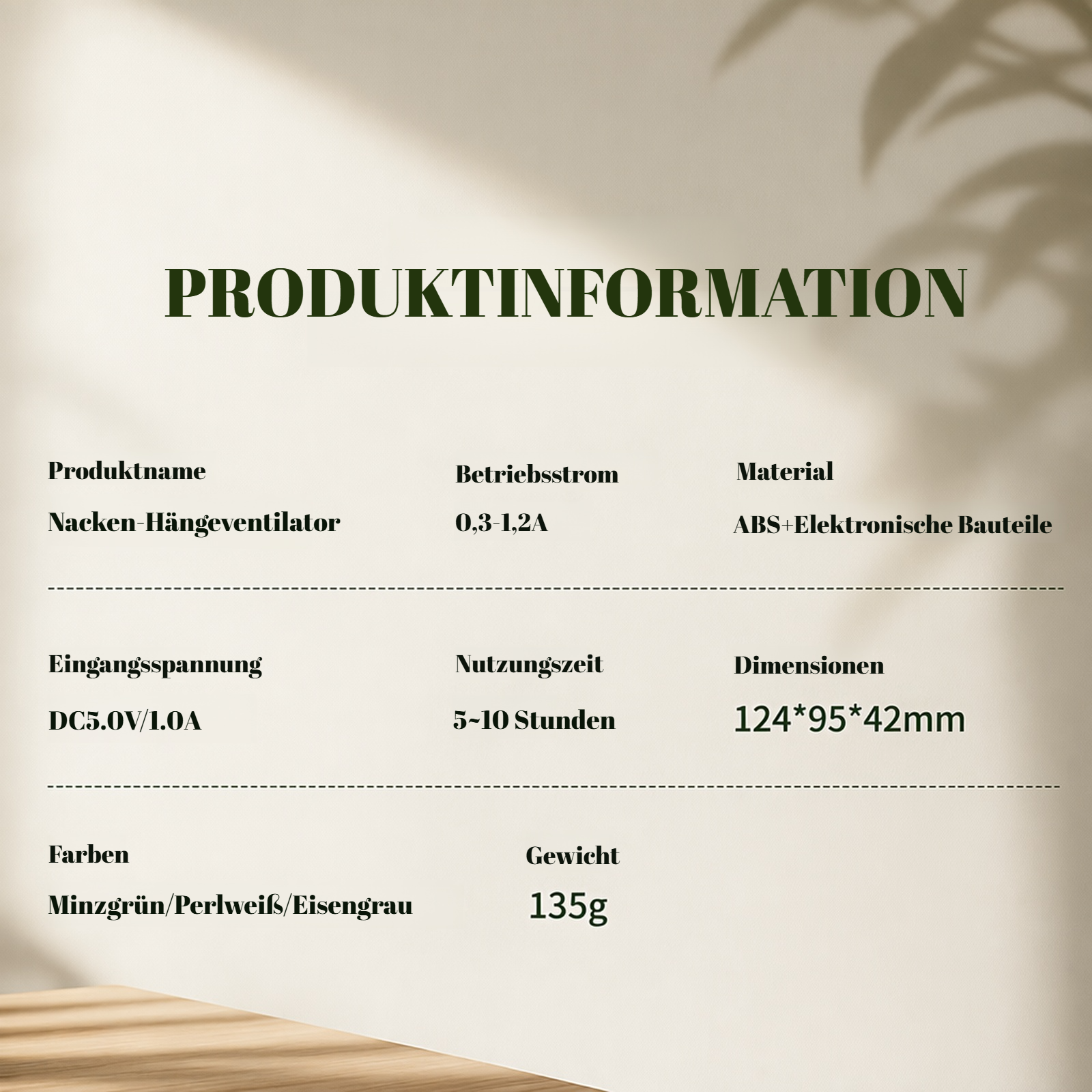 Bunter tragbarer Halsventilator mit intelligentem Display und Stimmungsbeleuchtung