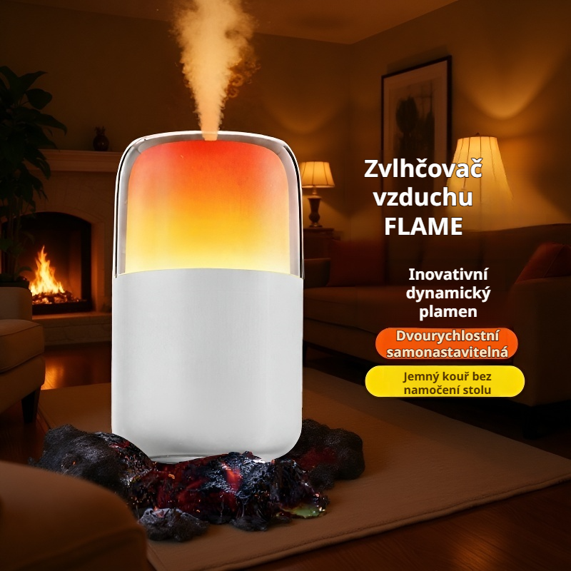  Aromatický zvlhčovač vzduchu s realistickým plamenem