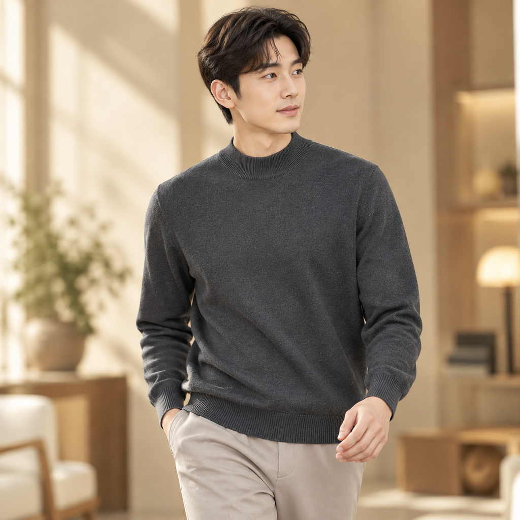 남자 가을겨울 반목 니트 스웨터