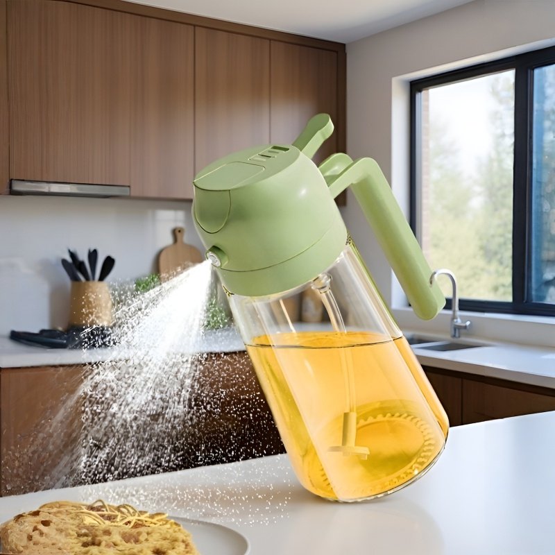 Sealed, leak-proof, spray-and-pour dual-purpose oil can