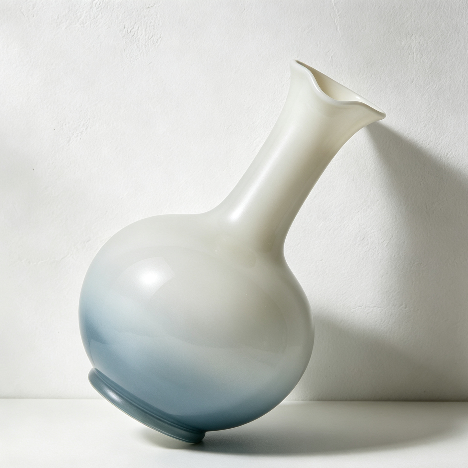 Gradient-colored long-necked ceramic vases (4 pieces)