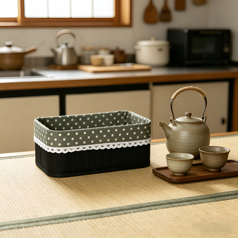 竹編み収納バスケット