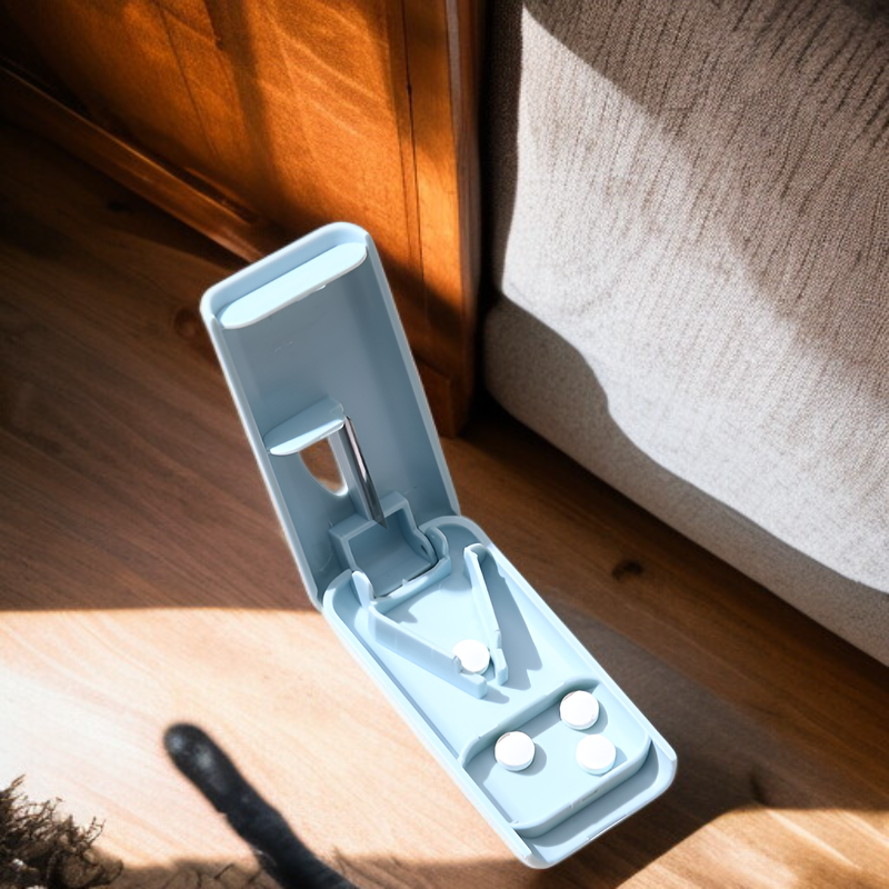 휴대용 심플 롱형 알약 커터기 약통 보관함