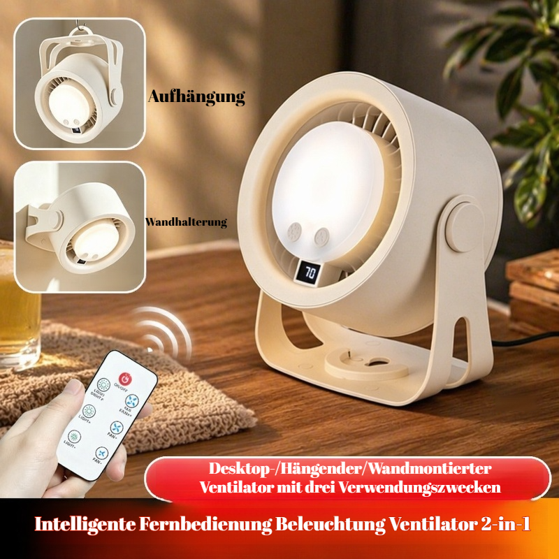 Intelligenter Fernbedienungs-Beleuchtungsventilator 2-in-1 Tischventilator