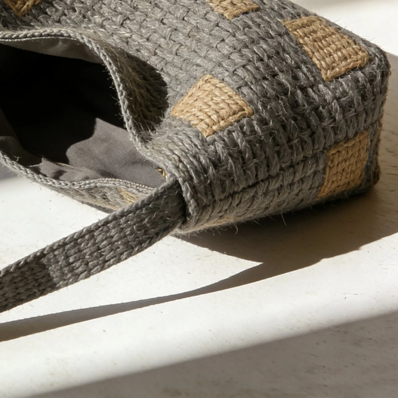 Set de 2 bolsos cruzados de yute trenzado