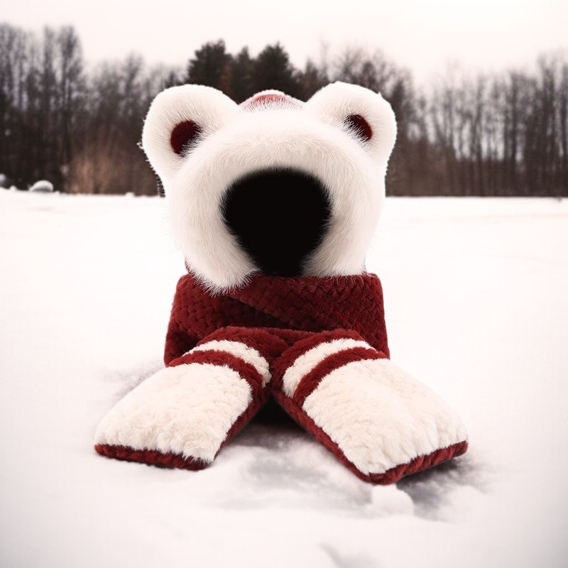 양털 안감이 들어간 따뜻한 스카프, 모자, 장갑