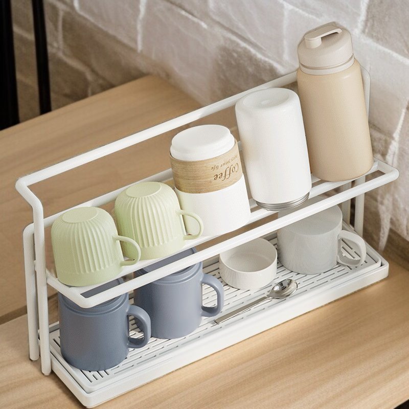 비주얼 열 방지 대나무 커버 이중 수납 컵 홀더 세라믹 세라믹 컵 두꺼운 수납 홀더 물빠짐 컵 홀더