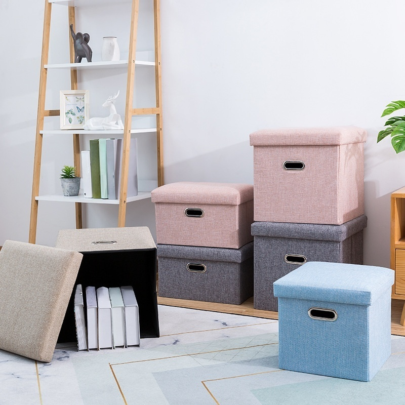 Fabric Foldable Shoe Changing Chair Storage Sofa Dustproof Home