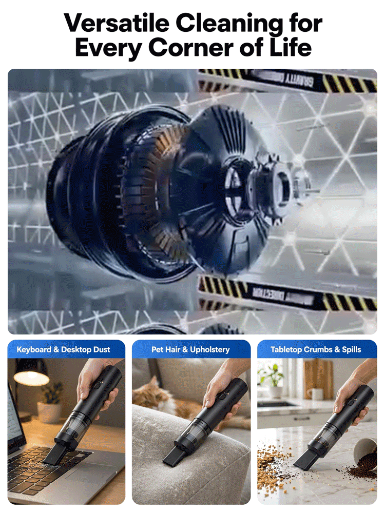 5-in-1 Blowing and Suction Integrated Car Vacuum Cleaner